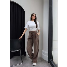Esra Helvacı Bel Lastik Geniş Paça Pantolon