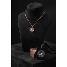 Roza Silver 925 Ayar Zirkon Taşlı Rose Kar Tanesi Gümüş Kolye