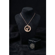 Roza Silver 925 Ayar Zirkon Taşlı Rose Anne Bebek Gümüş Madalyon Kolye