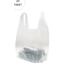 Ata Store Şeffaf Atlet Poşet Orta Boy 28X50 cm 20 Paket Takriben 4.000 Adet