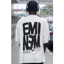 Sevbano Eminem Recovery Rapper Şarkıcı Sırt Baskılı Unisex Oversize Tişört