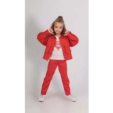 Waka Waka Kids Store T-Hişört Ceket Pantolonlu 3 Lü Kız Çocuk Takım