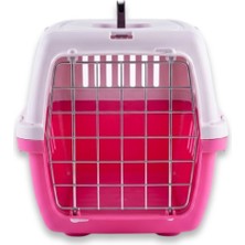 Easera Ticaret Taşınabilir Kedi ve Köpek Taşıma Çantası Orta Boy - Pembe/beyaz