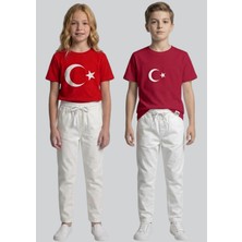 Waka Waka Kids Store 23 Nisan ve Okul Gösterileri Için Beyaz Çocuk Pantolonu