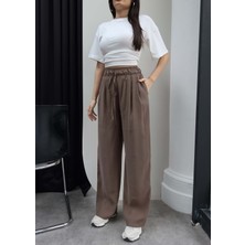 Esra Helvacı Bel Lastik Geniş Paça Pantolon