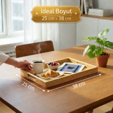 Wowo Doğal Bambu Servis Tepsisi 38X25 cm