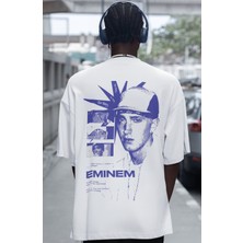 Sevbano Eminem Rapper Şarkıcı Sırt Baskılı Unisex Oversize Tişört