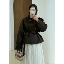 Moda Aksa Cloe Dik Yaka Trenç Haki