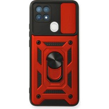 Elma Shop A15 Kılıf Pars Lens Yüzüklü - Kırmızı