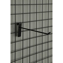 PremiumPort Sağlam Siyah Çelik Raf Kancası, 15 Cm, 50'li Paket