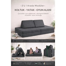 Yatella 4 Parça Katlanabilir Çocuk Koltuğu | Yatak & Minder – Çok Amaçlı Modüler Tasarım - Antrasit