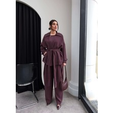 Esra Helvacı Bel Büzgülü Kuşaklı Trench Takım