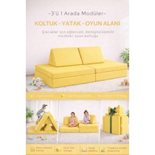 Yatella 4 Parça Katlanabilir Çocuk Koltuğu | Yatak & Minder – Çok Amaçlı Modüler Tasarım - Sarı