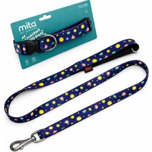 Mita 2’li Ayarlanabilir Köpek Boyun Tasması ve Gezdirme Kayışı Seti Space