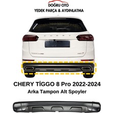 Doğru Oto Chery Tiggo 8 Pro Arka Tampon Alt Spoyler Gri 2022-2024