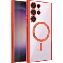 Pileli Store Newface Samsung Galaxy S22 Ultra Kılıf Kross Magneticsafe Kapak - Kırmızı