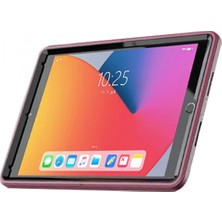 Pileli Store Newface iPad 10.2 (7.nesil) Kılıf Hand Strap Tablet Kılıfı - Mürdüm