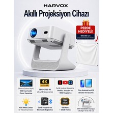 Harvox C3 Buds Ekranlı Projeksiyon Cihaz Taşınabilir LED Işık Kaynağı HDMI USB Perde Hediyeli Projektör