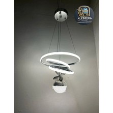Kumsar Aydınlatma Alebeeraticaret Luminara Modeli Gümüş Kasa Tek Toplu 3 Renk LED Avize