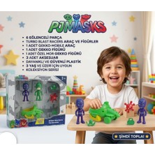 Farbu Oyuncak Pijamaskeliler Gekkonun Yarışı! 6 Parçalı Kertenkele Arabalı 2 Figür 4 Aksesuarlı Oyuncak Figür Seti