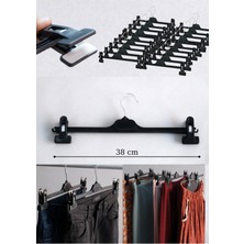 PremiumPort 5'li Pantolon ve Etek Askısı, Ayarlanabilir Mandallı, 36-38 cm