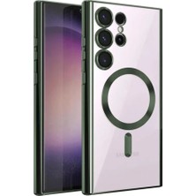 Pileli Store Newface Samsung Galaxy S22 Ultra Kılıf Kross Magneticsafe Kapak - Koyu Yeşil