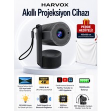 Harvox Cine Power Bataryalı Projeksiyon Cihazı Taşınabilir 4K Destekli 1080P Android Sistemli Perde Hediyeli Projektör