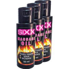 Ekobox Sıxx 3 Adet Eroticmassage Oil / 3 Adet Kadın Erkek Erotikmasaj Yağı 60 ml