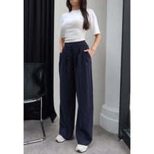 Esra Helvacı Bel Lastik Geniş Paça Pantolon