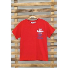 Waka Waka Kids Store Önü Sırtı Baskılıbisiklet Yaka Erkek Çocuk T-Shirt - Kırmızı