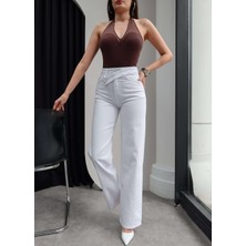 Esra Helvacı Çapraz Bel Detaylı Wide Leg Jean