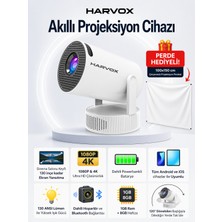 Harvox HY300 Upgrade Power+ Bataryalı Projeksiyon Cihazı Taşınabilir 4K Destekli Android Sistemli Projektör Perde Hediyeli