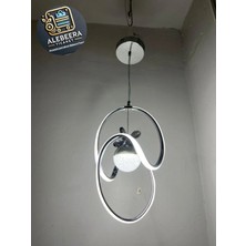 Kumsar Aydınlatma Uzay Tek Top LED Avize Modeli ( Gümüş Kasa)