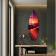 Decorita Sörf Tahtası Şekilli Modern Cam Tablo | Kızıl Çöl | 33CM x 99,5cm