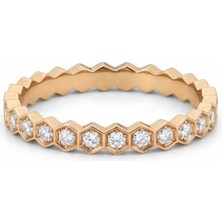 La Nuit London Jewels Hexagon Pavé Cz Eternity Yüzük