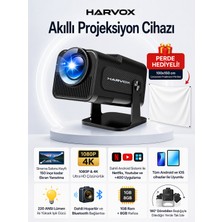 Harvox HY320 Mini Projeksiyon Cihazı Taşınabilir Android Sistemli Wifi HDMI USB Destekli Perde Hediyeli Projektör
