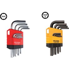 Ceta Form 18 Parça Metrik ve Inç Sae Allen Takımı Seti Lt/9cp