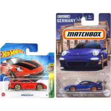 Hot Wheels 2 Araç Porsche 911 Gt3 Set - Hot Wheels & Matchbox (1/64), Oyuncak Araba
