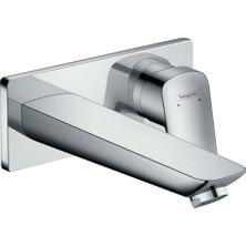Hansgrohe Logis Su Tasarruflu Sıva Altı Tek Kollu Lavabo Armatürü, Konforlu Çıkış 195 Mm, Duvara Mon
