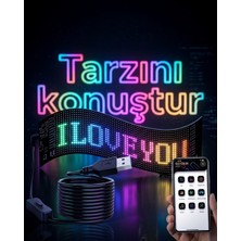 16X96 LED Yazı Paneli 60 cm Esnek Rgb Işıklı Programlanabilir Ekran