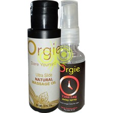 Ekobox L.orgie 60 ml Masaj Yağı + Erkeklere Özel Geliştirilmiş Geciktiricisprey 30 ml