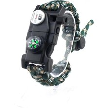 Pusula,fenerli Yüksek Desibel Düdüklü Hayatta Kalma Kamp Bilekliği  Karışık Yeşil