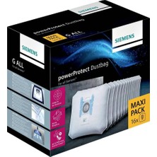 Siemens Powerprotect Elektrikli Süpürge Torbası VZ16GALL (16 Adet), Kilitli, Verimli Motor Koruması,