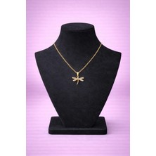 Mdm Style Yusufçuk Figürlü Gold Renk Taşlı Kolye