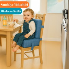 Miralay Bebekler ve Çocuklar Için Sandalye Yükseltici Mama Sandalyesi Minderi Mavi