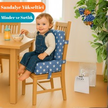 Miralay Bebekler ve Çocuklar Için Sandalye Yükseltici Mama Sandalyesi Minderi Mavi Yıldız