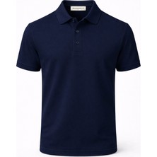 Lacivert Renk Pamuk Karışımlı Polo Yaka T-Shirt