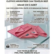 Clothyx Mikrofiber Cam Temizlik Bezi 40*40 cm 3 Adet