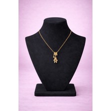 Mdm Style Adam Figür Detaylı Gold Renk Kadın Kolye