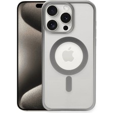 Akinco Iphone 15 Pro Max Kılıf Erozi Magsafe Kapak - Gümüş
